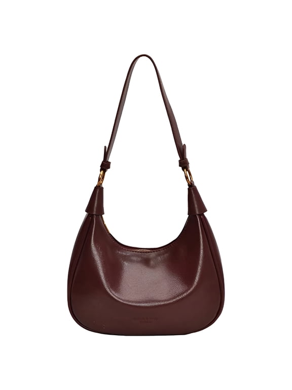 Crescent Shoulder Bag for Women Red Purse Burgundy Handbag Satchel Bag Retro Leather Fall Bags Maroon Shoulder Purse