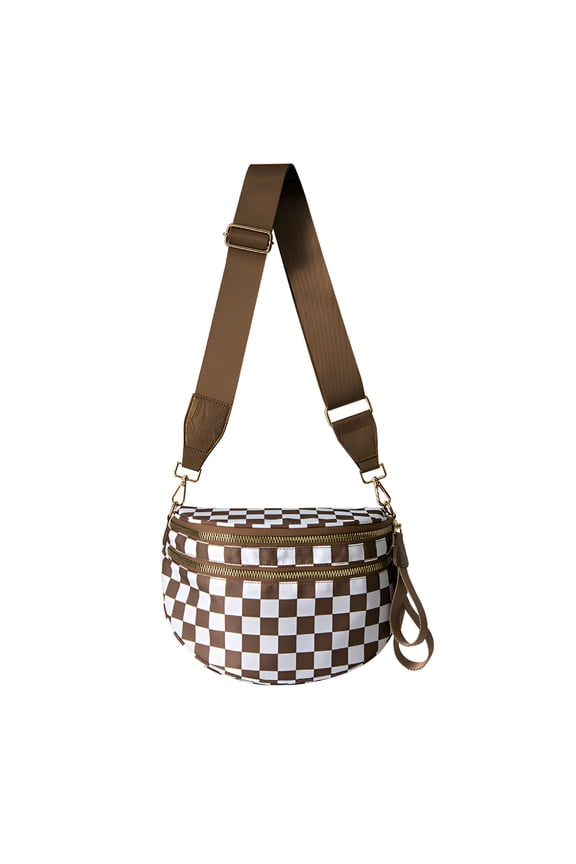 Crossbody Bag for Women, Checkered Bum Bag Checkered Handbags Wallets Oversized Slouchy Belt Bag Bum Bags for Women Crossbody