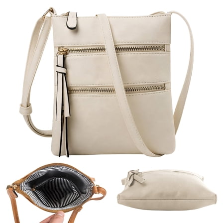 GASTROPOD Crossbody Bags for Women Gender-Neutral Style Womens Crossbody Purse Single Shoulder Strap Small Purses for Women Crossbody Zipper Cross Body Bag for Woman,Off-White