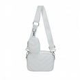 thumbnail image 1 of GASTROPOD 2026 New Crossbody Bags for Women Sewing Line Leather Crossbody Bags for Women Detachable Pendant Purses for Women Large Capacity Cross Body Bag for Woman 19X13X7Cm,White, 1 of 4
