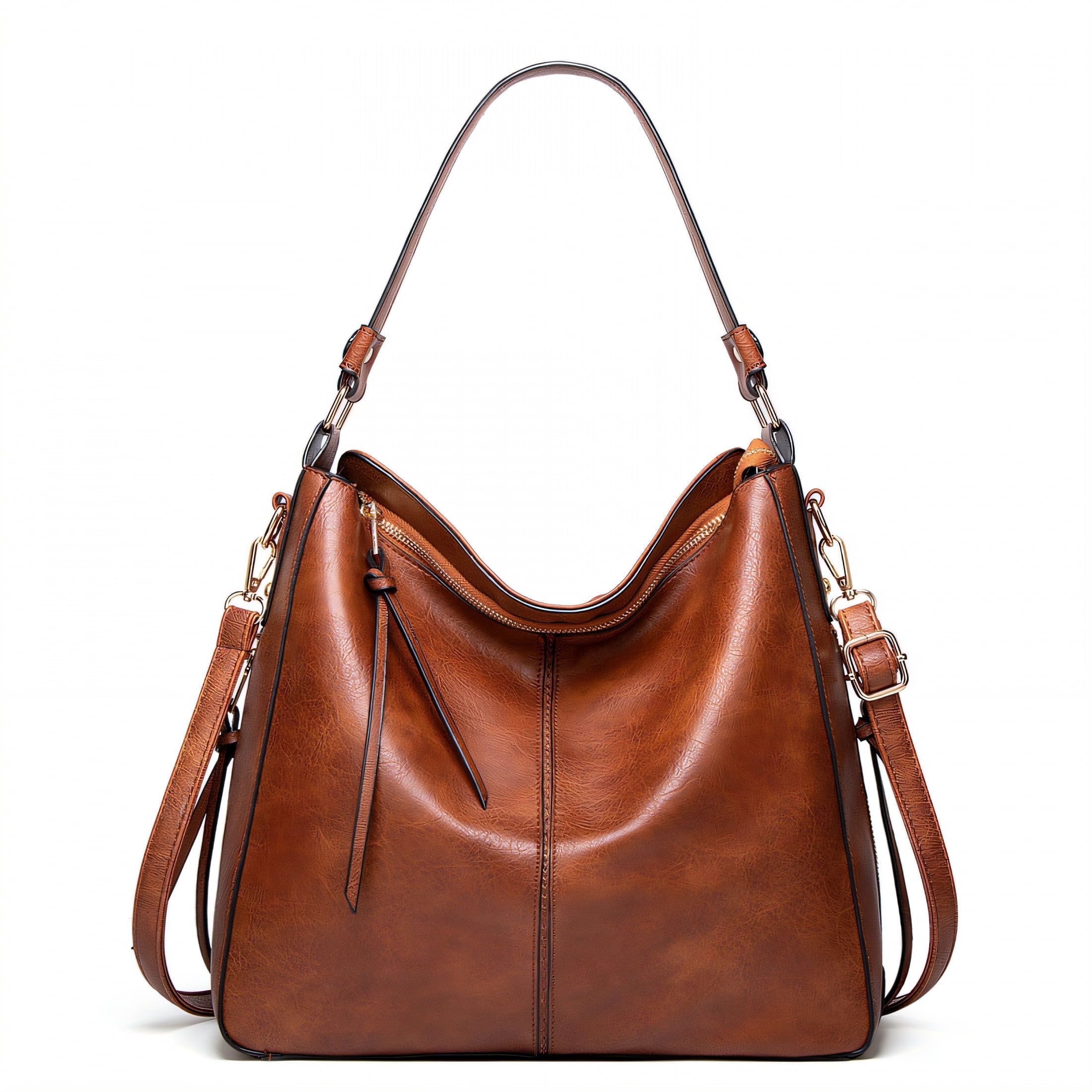 GASTROPOD Crossbody Bags for Women,Convenient Side Pocket Leather Purse,Premium Hardware Reinforcement Crossbody Tote Bags for Women,Brown