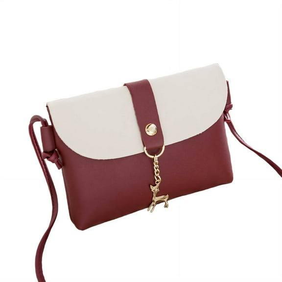 GASTROPOD Crossbody Bags for Women Embroidered Dumpling Bag Leather Tote Bag for Women Classic Color Matching Thorn Purse Strap Claret