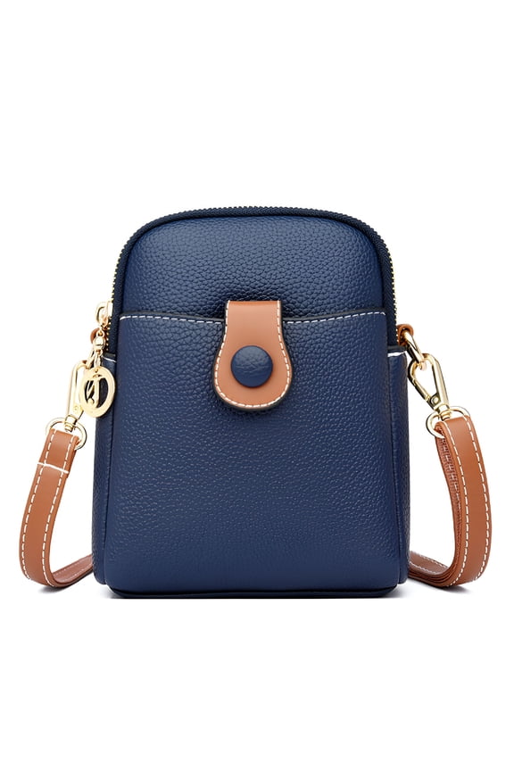 Crossbody Bags for Women Small Vegan Leather Mini Shoulder Wallet Card Quilted Purse,Navy Blue