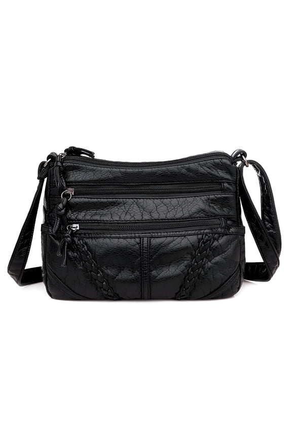 Crossbody Bags for Women | Soft Pu Leather Purses and Handbags Multi Pocket Shoulder Bag Black Crossbody Bags for Women