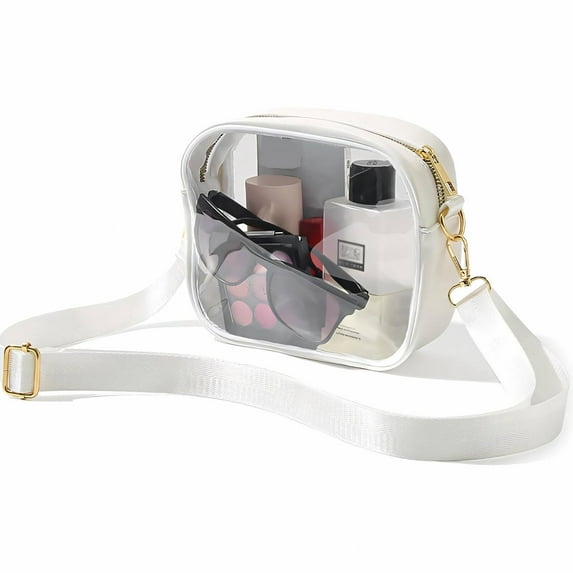 GASTROPOD Crossbody Bags for Women Waterproof Purses for Women Large Capacity Clear Bag for Stadium Events Versatile Clear Purse 20x15x7cm,White