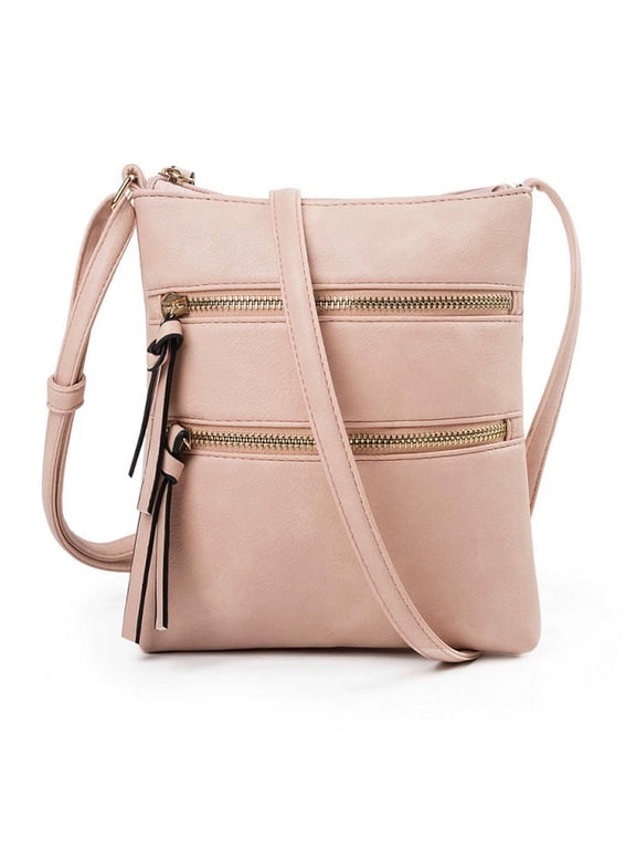 2026 New Crossbody Purses for Women,Stylish Pocket Design Purses for Women Crossbody Bag,Dual Zipper Closure Large Capacity Storage Women'S Crossbody Handbags,Pink