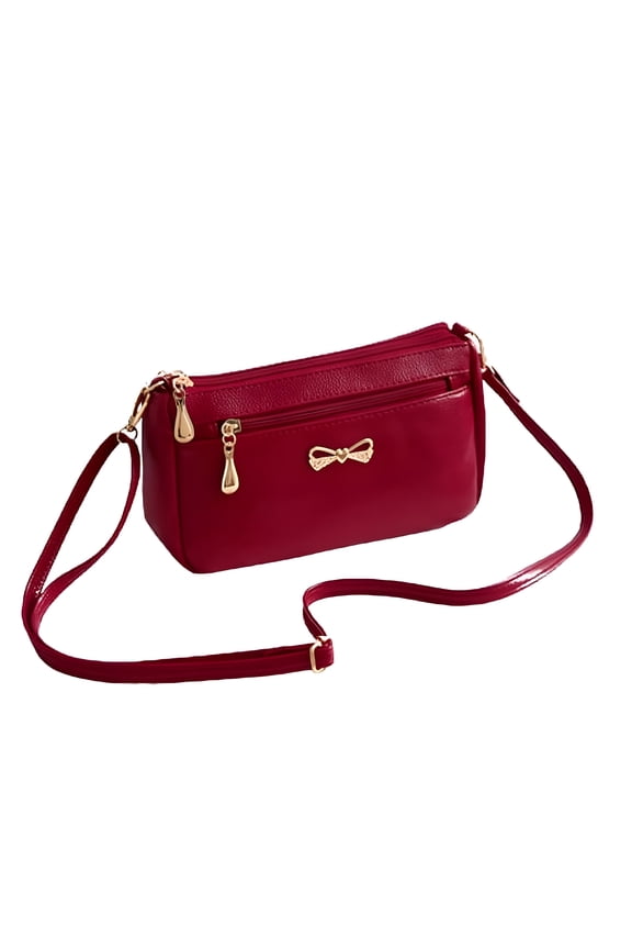 Crossbody Shoulder Bag Women PU Leather Handbags, Red