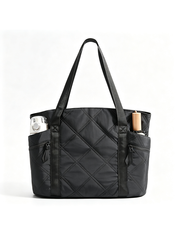 Crush Tote Bag for Women,20L Puffer Work Tote with Zipper | Quilted Nurse Hospital Bag for Travel College Gym Travel Tote Bags for Women