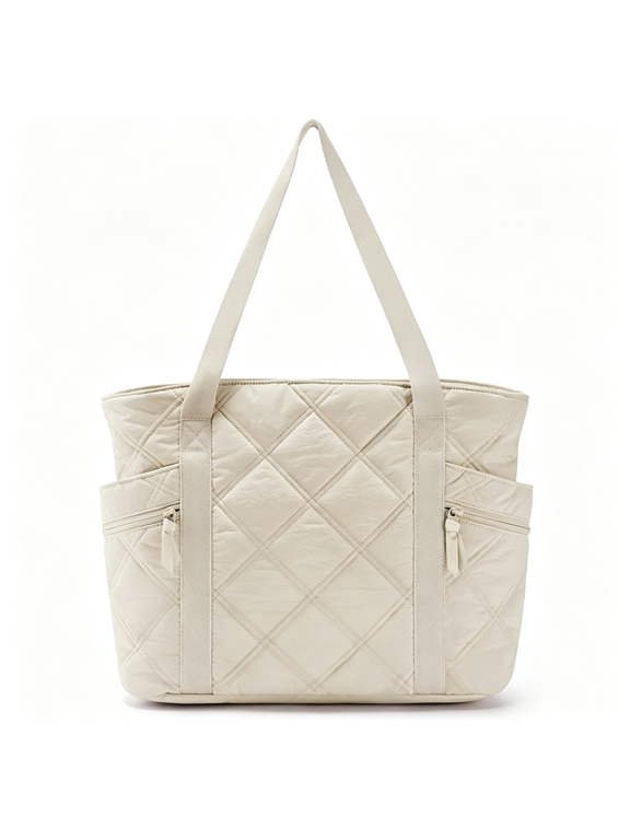 Crush Tote Bag for Women,20L Puffer Work Tote with Zipper | Quilted Nurse Hospital Bag for Travel College Gym Work Bag Essentials for Women