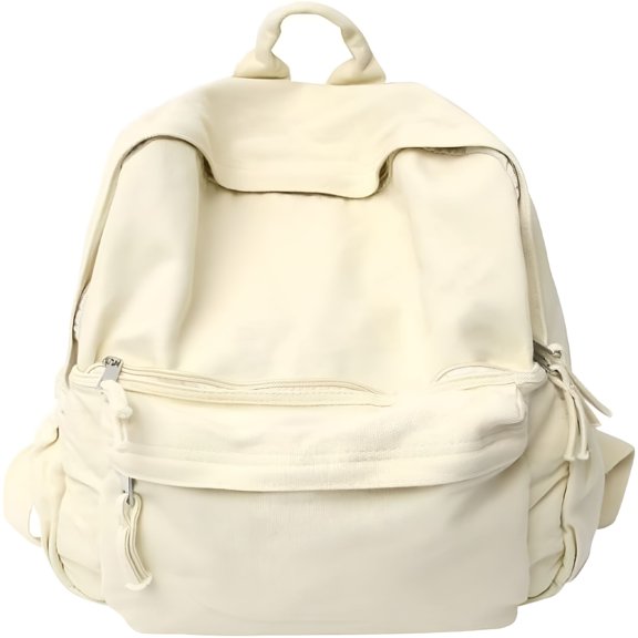 GASTROPOD Cute Aesthetic Backpack Canvas Backpack Korean Japanese Style Backpack for Women Men Laptop Backpack for College (White, One Size)