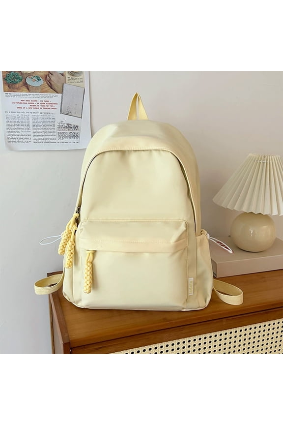 Cute Aesthetic Backpack Y2K Simple Solid Color Kawaii Backpacks Travel Laptop Backpack Large Capacity Y2K Backpack