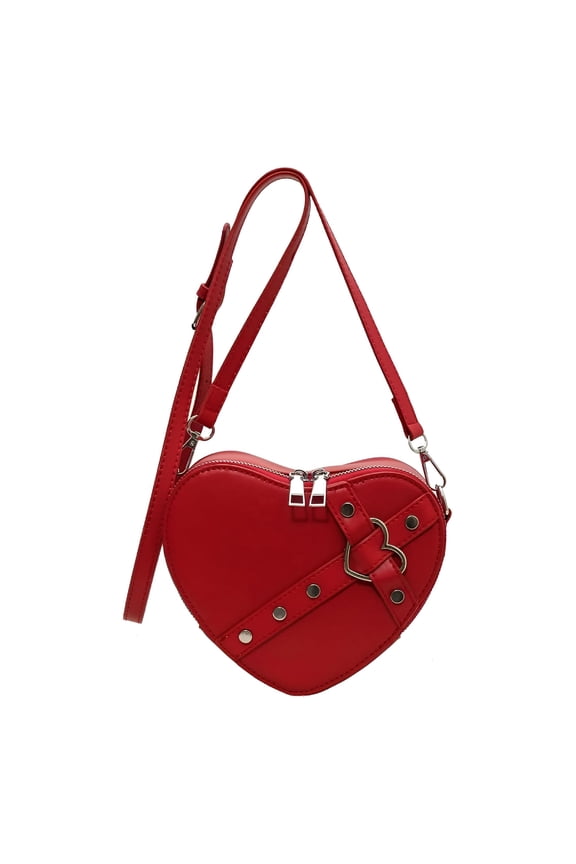 Cute Heart Shaped Purse for Women Faux Leather Heart Crossbody Bag Small Shoulder Handbag with Zipper Small Handbag