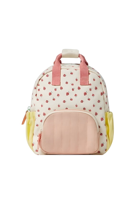 Toddler Backpack - Daycare Bag - Features Adjustable Shoulder Straps,2 Side Pockets and Spacious Interior with Wipeable Fabric Lining and Name Label,Strawberry Backpack