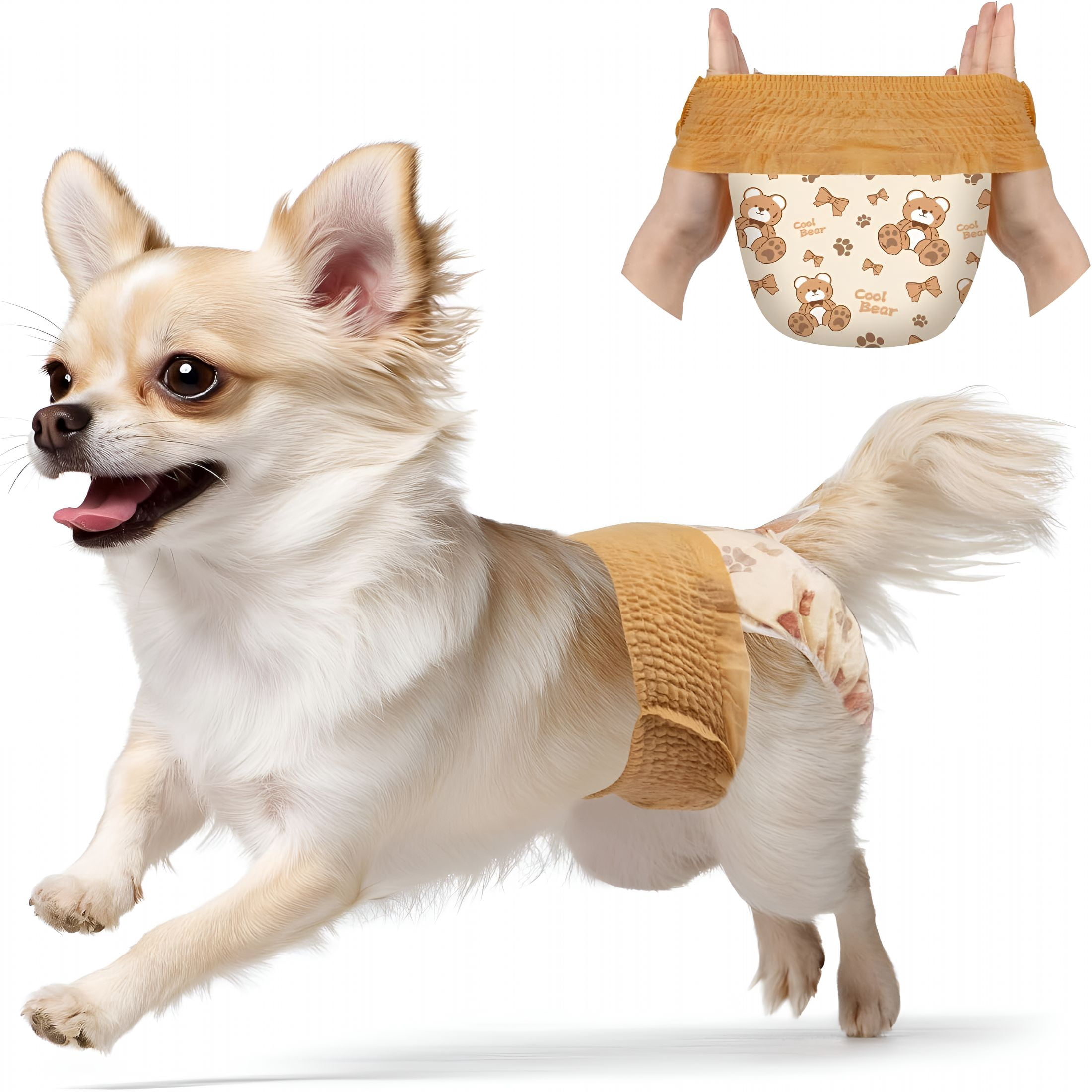GASTROPOD Disposable Dog Diapers Female (20-60PCS), Pull it Up Doggie Diapers for Female Dogs with 360° Stretchy Waist, Doggy Diapers for Dog in Heat Period, Super Absorbent Leak-Proof Puppy Diapers