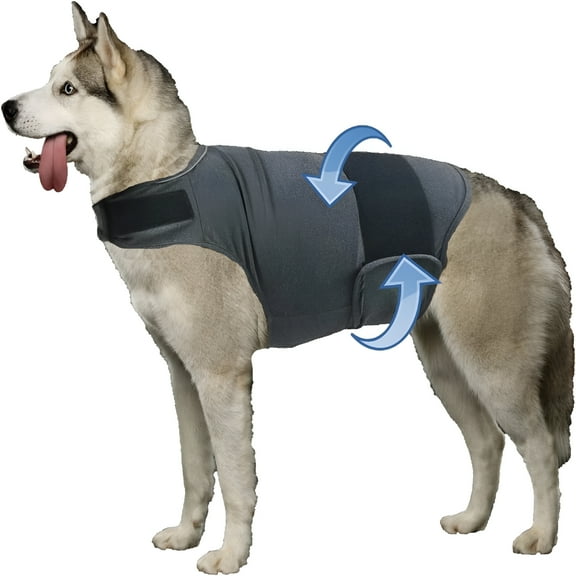 GASTROPOD Dog Anxiety Jacket, Skin-Friendly Dog Calming Shirt - Dog Coat for Thunder, Fireworks and Separation - Keep Pet Calm Without Medicine & Training, Anti Anxiety Vest for Dogs (Dark Grey, XL)