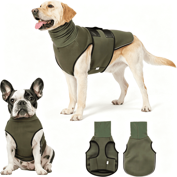 GASTROPOD Dog Anxiety Vest and Coat,Skin-Friendly Anxiety Calming Hoodie with Ear Wrap,Dog Jacket for Thunder,Fireworks,Travel,Vet Visits and Separation-Keep Pet Calm without Medicine&Training