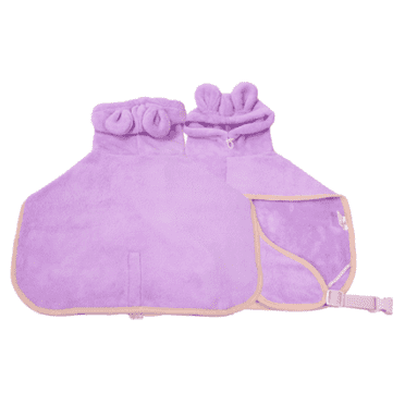 GASTROPOD Dog Bathrobe,Adorable Hood with Ears Dog Towel,Easy to Clean and Maintain Dog Robe,Purple,XS