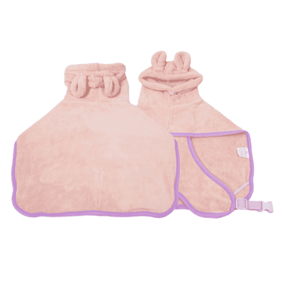 GASTROPOD Dog Bathrobe,Super Absorbent Coral Fleece Material Dog Towel,Comfortable Abdomen Fit for Extra Warmth Dog Robe,XS,Pink