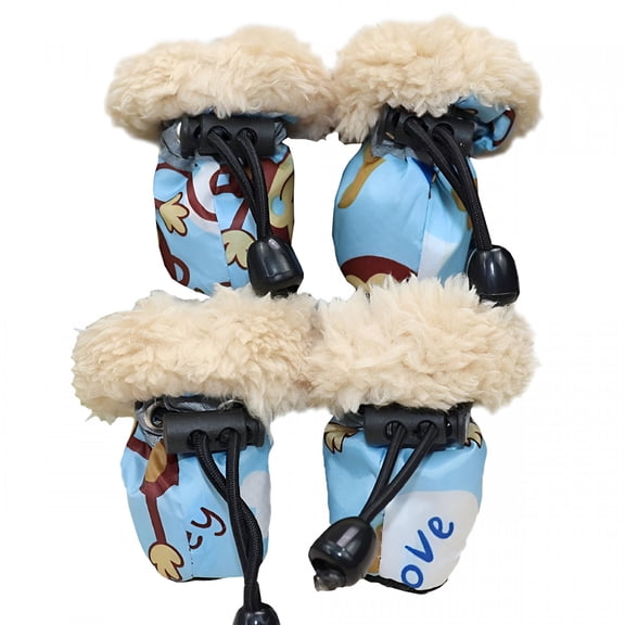 GASTROPOD Dog Boots&Paw Protector Anti-Slip Sole Winter Warm Dog Snow Booties with Reflective Design Waterproof Dog Shoes for Small Dogs (4Pcs)