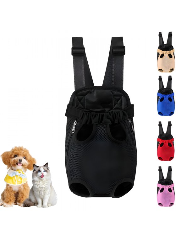 Dog Carrier Backpack,Adjustable Puppy Front Carrier Backpack,Ventilated Dog Chest Carrier for Hiking Camping Travel,Sling Bag for Small Medium Dog Cat Rabbit Puppies,Suit 2.2-5.5 Lbs (S)