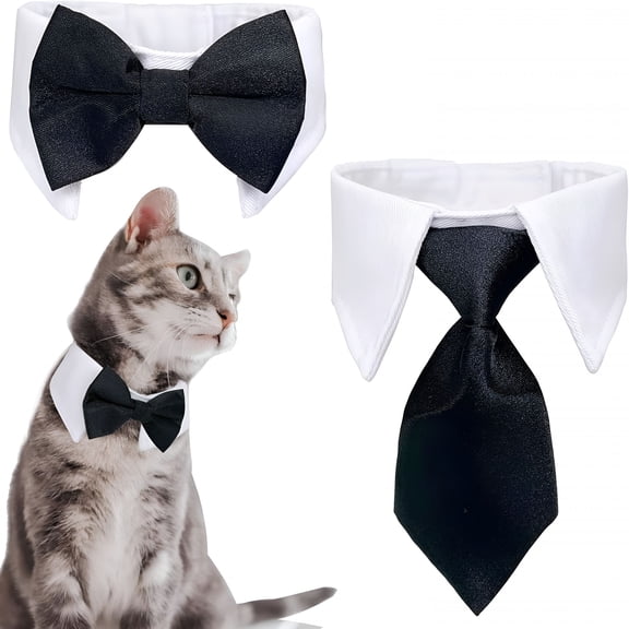 GASTROPOD Dog Cat Tuxedo Collar, Cat Wedding Bowtie, Bow Tie Tux Costume Birthday Easter Valentines Dog Bowtie Cat Collar for Dog Cat Puppy
