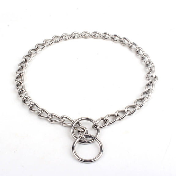 GASTROPOD Dog Chain,Behavior Correction Tool Training Collar,Cool Silver Shine Choke Collar for Dogs,3.5mm*60cm