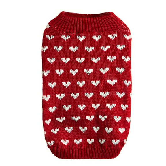 GASTROPOD Dog Clothes,Heart-Shaped Design Dog Jacket,Cute Heart Pattern Dog Accessories,Red,S