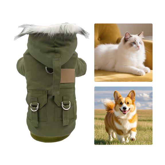 GASTROPOD Dog Clothes,Polyester Dog Clothes for Small Dogs,Resist Low Temperatures Puppy Clothes,Green,S