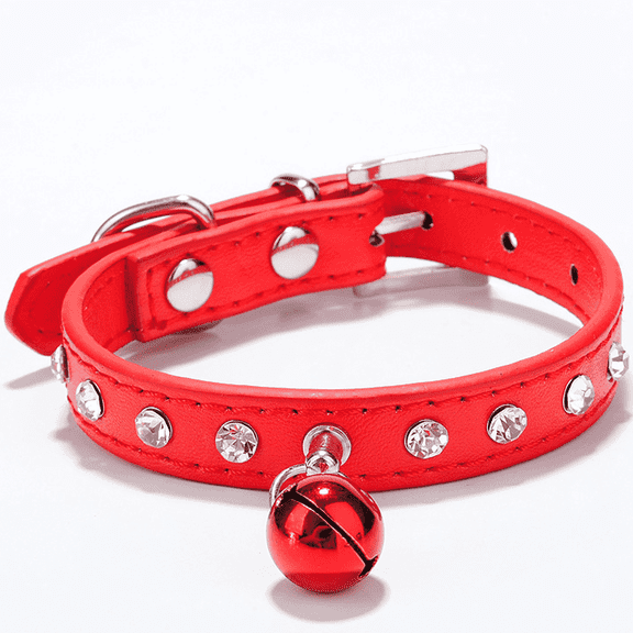 GASTROPOD Dog Collar,Adjustable Soft Fabric Pet Collar with Sparkling Rhinestones,Trendy Kitten Collar for Dogs and Cats