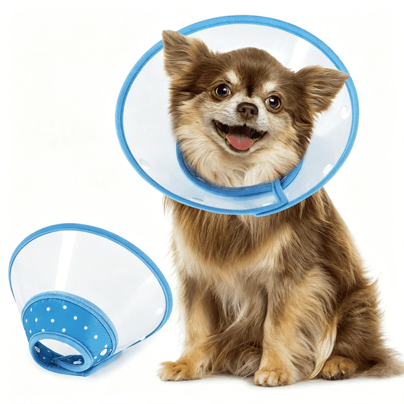 GASTROPOD Dog Cones for Small Dogs, Adjustable 5.7-8In Pet Cone, Lightweight Recovery Elizabethan Collar for Cats, Puppies and Mini Dogs for Post-Surgery Care Dog Collars (Blue)