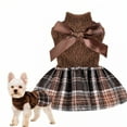 thumbnail image 1 of GASTROPOD Dog Dresses for Small Dogs Girl,Acrylic Pet Clothes,Soft Touch with Plaid Dog Clothes,Brown,S, 1 of 7