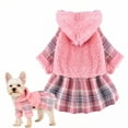 thumbnail image 1 of GASTROPOD Dog Dresses for Small Dogs Girl,Acrylic Small Dog Clothes,Soft Touch with Plaid Dog Costume,Pink,Xs, 1 of 7