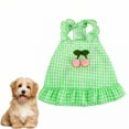 thumbnail image 1 of GASTROPOD Dog Dresses for Small Dogs Girl,Cotton Printed Everyday Dress Dog Costume,Fresh Pairing with Plaid Small Dog Costume,Green,Xs, 1 of 7