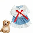 thumbnail image 1 of GASTROPOD Dog Dresses for Small Dogs Girl,Denim Solid Everyday Dress Small Dog Clothes,Hard-Wearing with Bowknot Dog Clothes for Small Dogs,L, 1 of 7