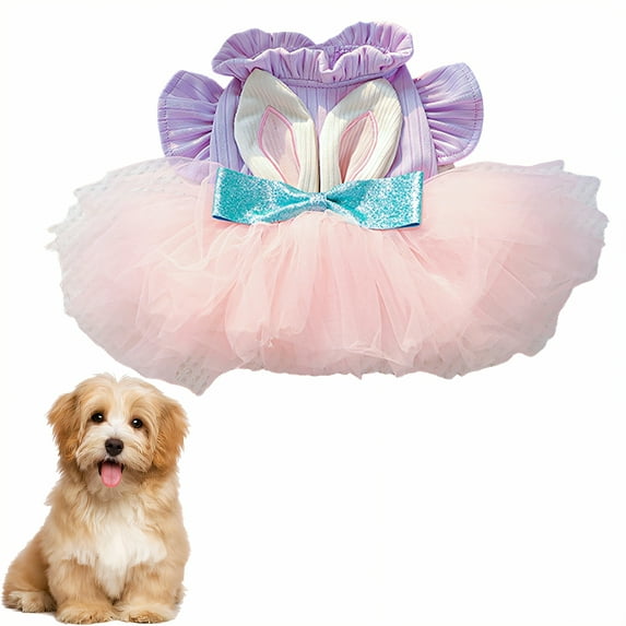 GASTROPOD Dog Dresses for Small Dogs Girl,Polyester Girl Dog Clothes,Good Drape with Layered Mesh Pet Clothes,Pink,S