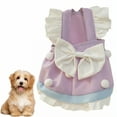 thumbnail image 1 of GASTROPOD Dog Dresses for Small Dogs Girl,Polyester Solid Everyday Dress Dog Clothes for Small Dogs,Light and Airy with Bowknot Dog Costume,Purple,M, 1 of 7