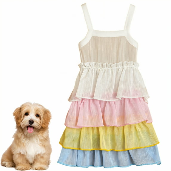 GASTROPOD Dog Dresses for Small Dogs Girl,Polyester Tiered Mesh Princess Dress Dog Dress,Princess Dress Elegance with Layered Mesh Dog Costume,M