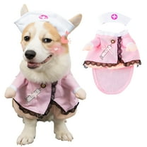 TELOLY Cute Small Dog Halloween Costume - Polyester Nurse Transformation Outfit, Pink S