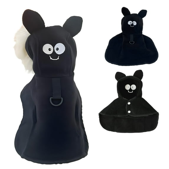 GASTROPOD Dog Halloween Costumes,Cute Large Dog Halloween Costumes,Polyester Bat Cape Small Dog Halloween Costumes,Black,L