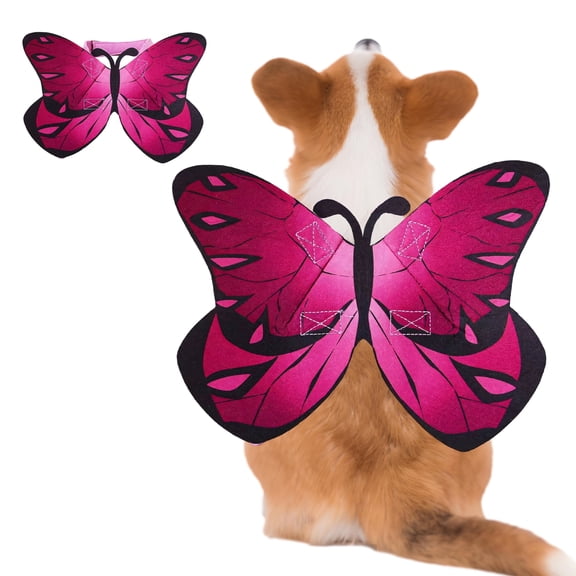 BESTSKY Cute Dog Halloween Costume - Felt Butterfly Wings Outfit for Pets,Pink L