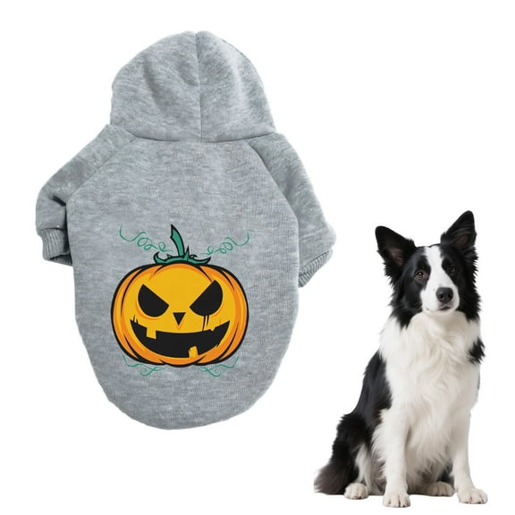 TELOLY Dog Halloween Costumes,Cute Small Dog,Polyester Pumpkin Sweater Halloween Costumes,Grey,9XL