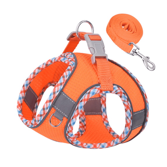 GASTROPOD Dog Harness Multi-Scenario Adaptation Small Dog Harness Anti-Fouling Easy to Clean Dog Leash for Small Dogs,Orange