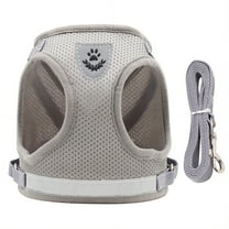 GASTROPOD Dog Harness Pet Vest Adjustable Leash 45-50cm Chest Cat Harness and Leash Breathable Mesh Comfortable Fit Dog Harness Small Sized Dog 120cm,Gray