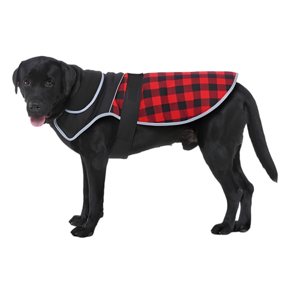 GASTROPOD Dog Jacket,Turtleneck Plaid Dog Clothes for Small Dogs,Dog Coat with Reflective Strips,Winter Warm Dog Cold Weather Coats,S