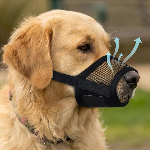 GASTROPOD Dog Muzzle for Large Dogs Breathable Air Mesh Muzzle for Large Sized Dog | Adjustable Muzzles for Dogs Grooming | Muzzles to Prevent Biting Barking Chewing | Allows Panting and Drinking