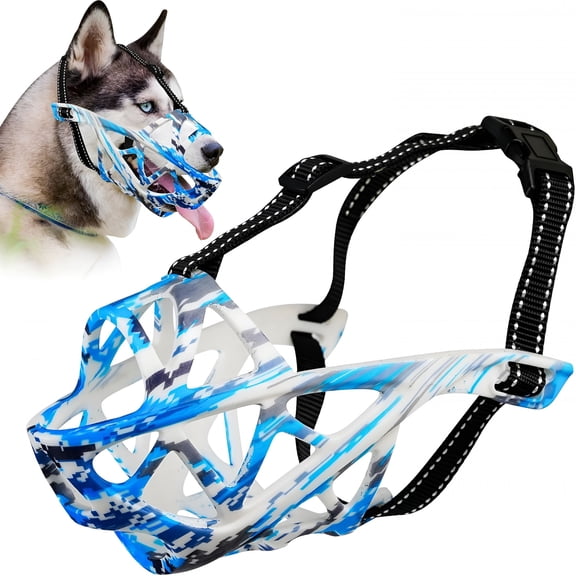 GASTROPOD Dog Muzzle for Large Dogs, Breathable Basket Muzzles for Small, Medium and X-Large Aggressive Dog, Allows Panting Drinking, Suitable for Grooming Trimming Training
