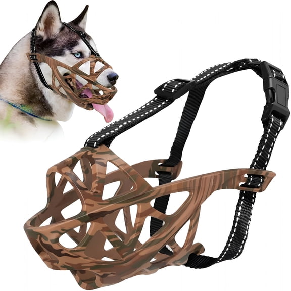 GASTROPOD Dog Muzzle for Large Dogs, Breathable Basket Muzzles for Small, Medium and X-Large Aggressive Dog, Allows Panting Drinking, Suitable for Grooming Trimming Training