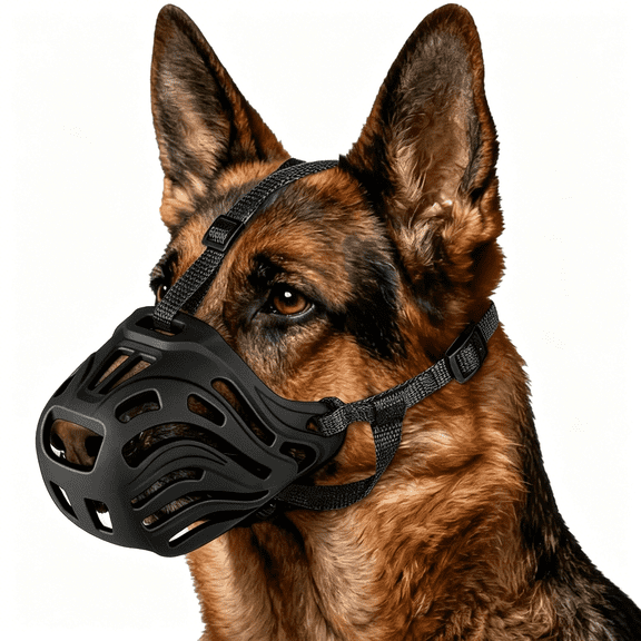 GASTROPOD Dog Muzzle for Large Dogs,Soft Breathable Basket Muzzle,Adjustable Anti Bite Anti Chewing Dog Muzzle for Grooming,Training,Walking and Vet Visits,Black,Xl,Dog Muzzle for Large Dogs
