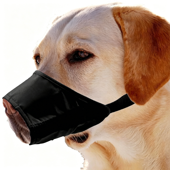 GASTROPOD Dog Muzzle for Safety Protection,Soft Nylon Dog Muzzle to Prevent Biting Barking and Chewing,Breathable Drinkable Adjustable Loop Pets Muzzle for Small Medium Large Dogs (4# M,Black)