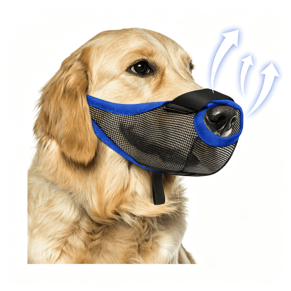GASTROPOD Dog Muzzle,Soft Air Mesh Muzzles for Large Sized Dogs,Breathable Dog Mussels for Scavenging Biting Licking&Barking,Adjustable Mouth Guard with Front Opening,Allows Panting and Drinking